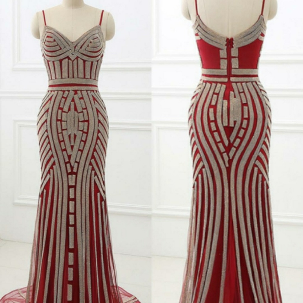 Embellished Champagne Prom Gown - Picture 5 of 8